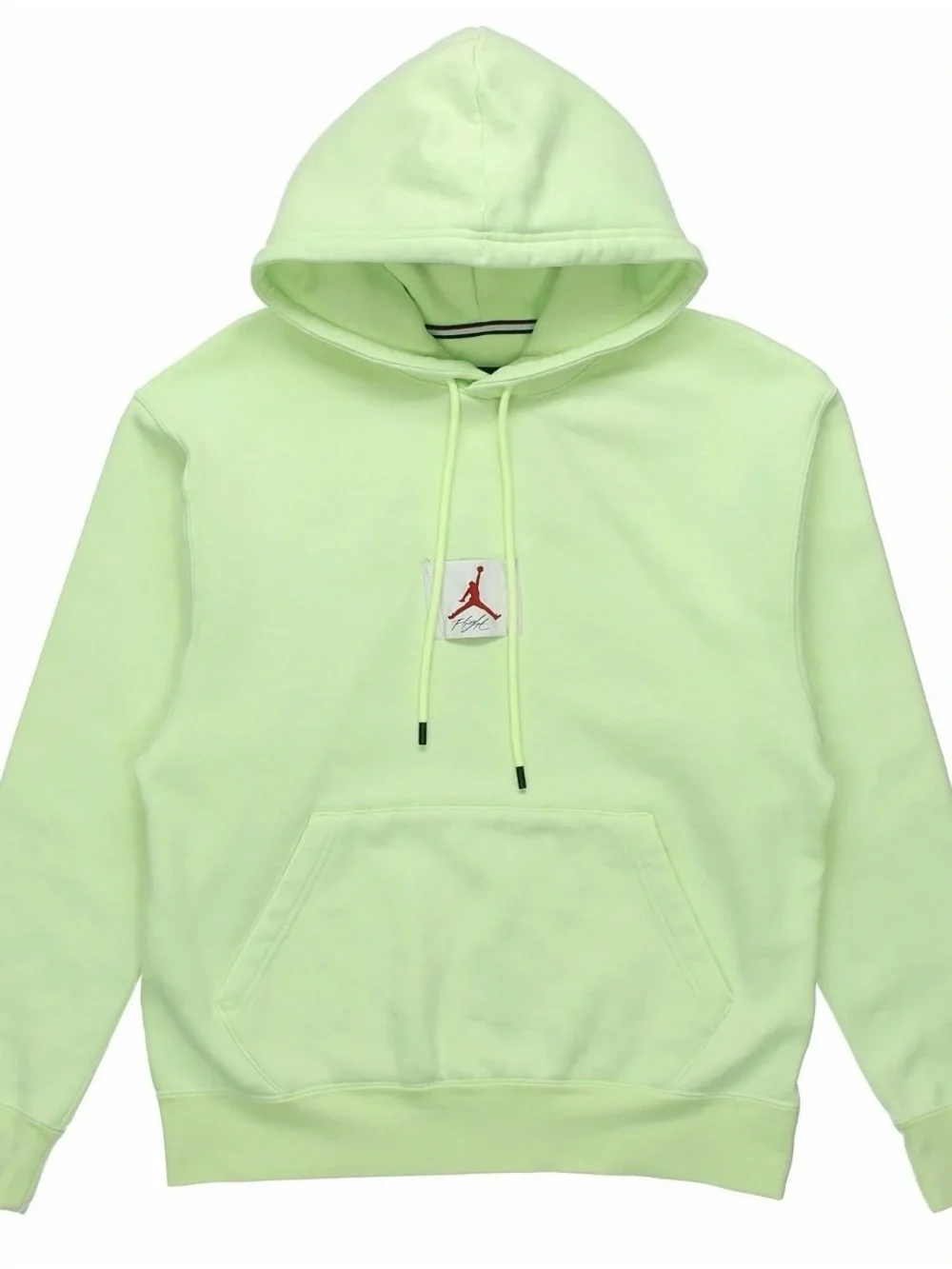 Jordan Light Yellow Pullover Hoodie with Red Jumpman Patch